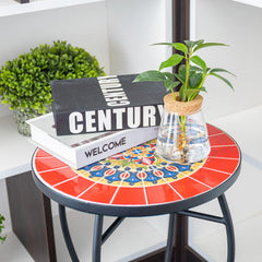 VCUTEKA close-up of ceramic mosaic top revealing pattern and easy-to-clean glazed finish