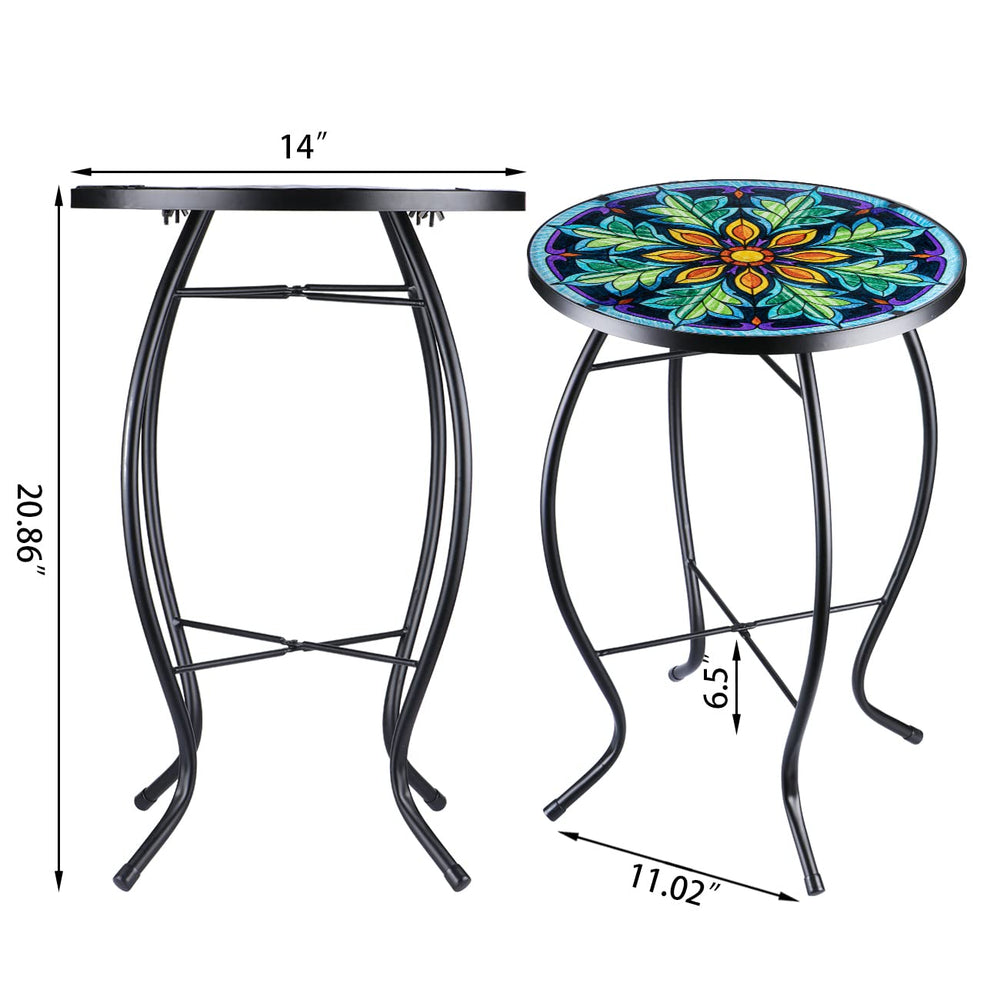 VCUTEKA side table on balcony, small-footprint accent for tight outdoor spaces