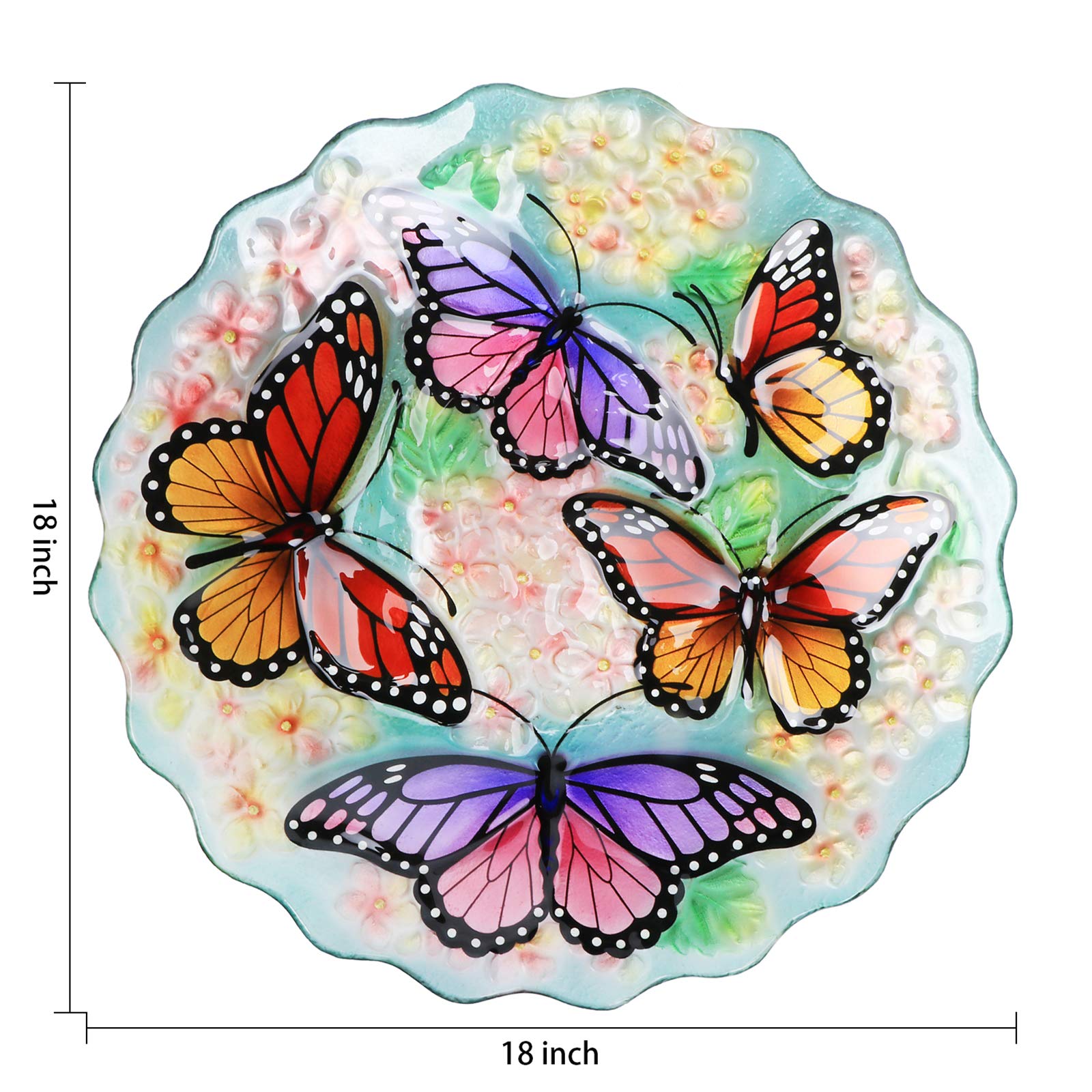 VCUTEKA size comparison with hand, shows 18 inch bowl and 21.65 inch height