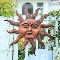 VCUTEKA close-up of sun face details highlighting handcrafted texture