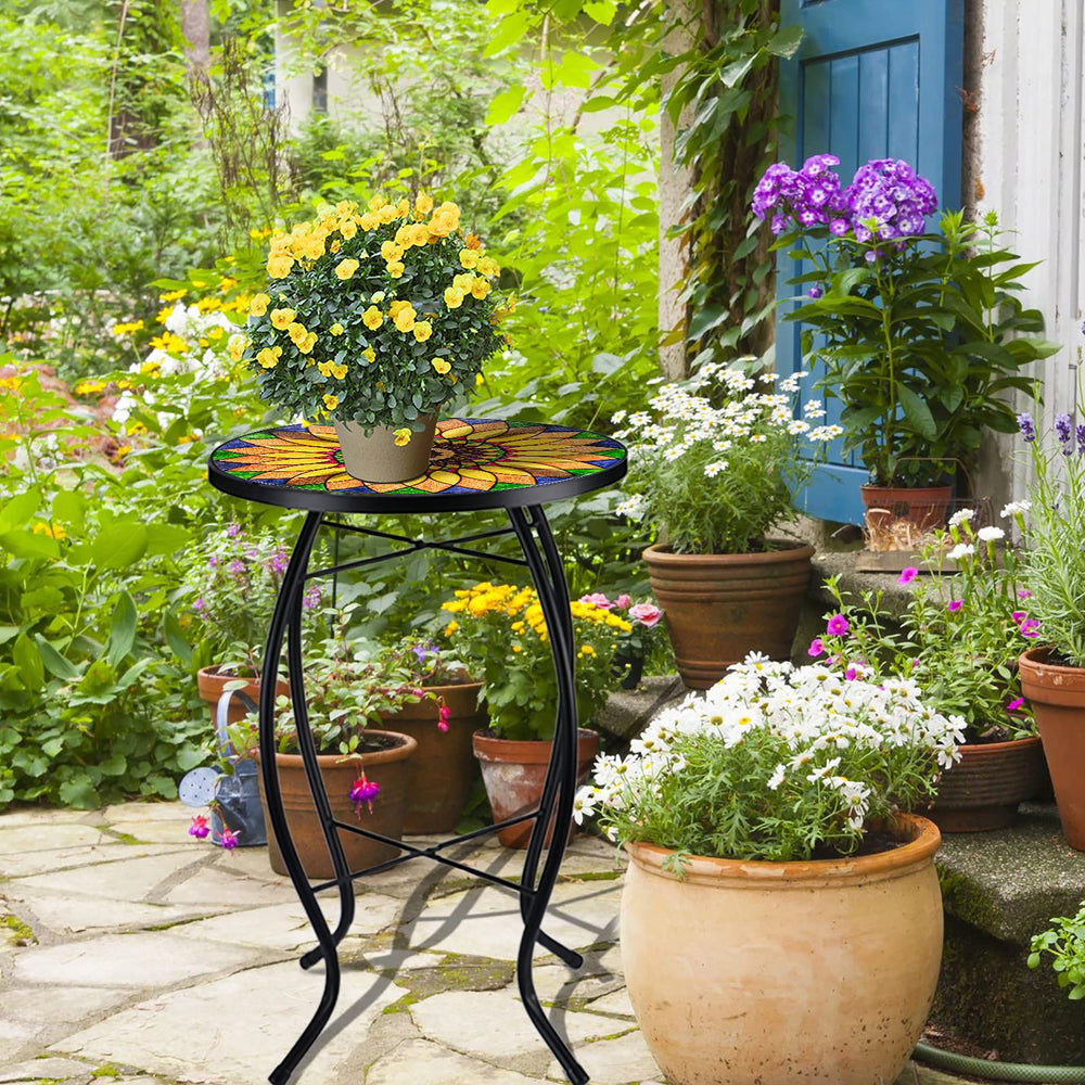 VCUTEKA lifestyle patio scene with table holding drinks illustrating decorative use