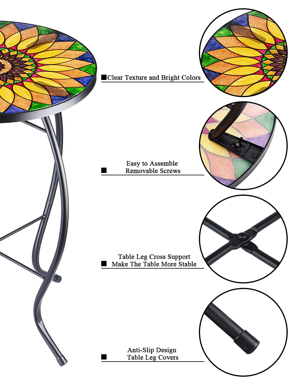 VCUTEKA table with plants and decor demonstrating versatile indoor-outdoor styling