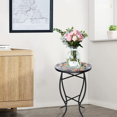 VCUTEKA tabletop staged with drinks and book demonstrating practical surface for patios