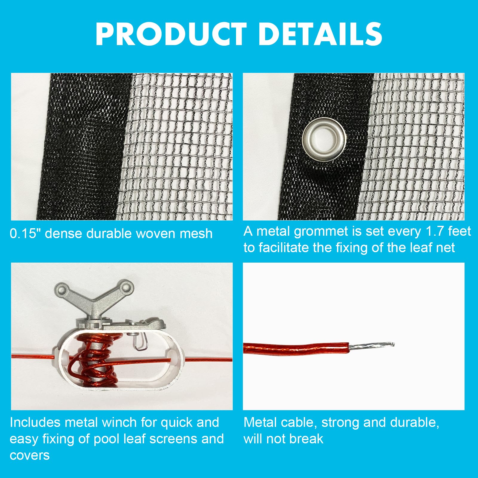 Vecacosic reinforced edge grommets highlighting durability and easy installation
