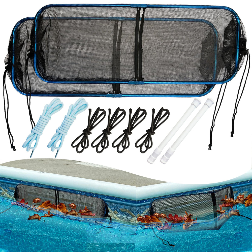 Vecacosic front view of two skimmer guards showing full kit and easy coverage