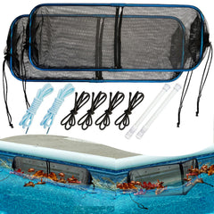 Vecacosic front view of two skimmer guards showing full kit and easy coverage