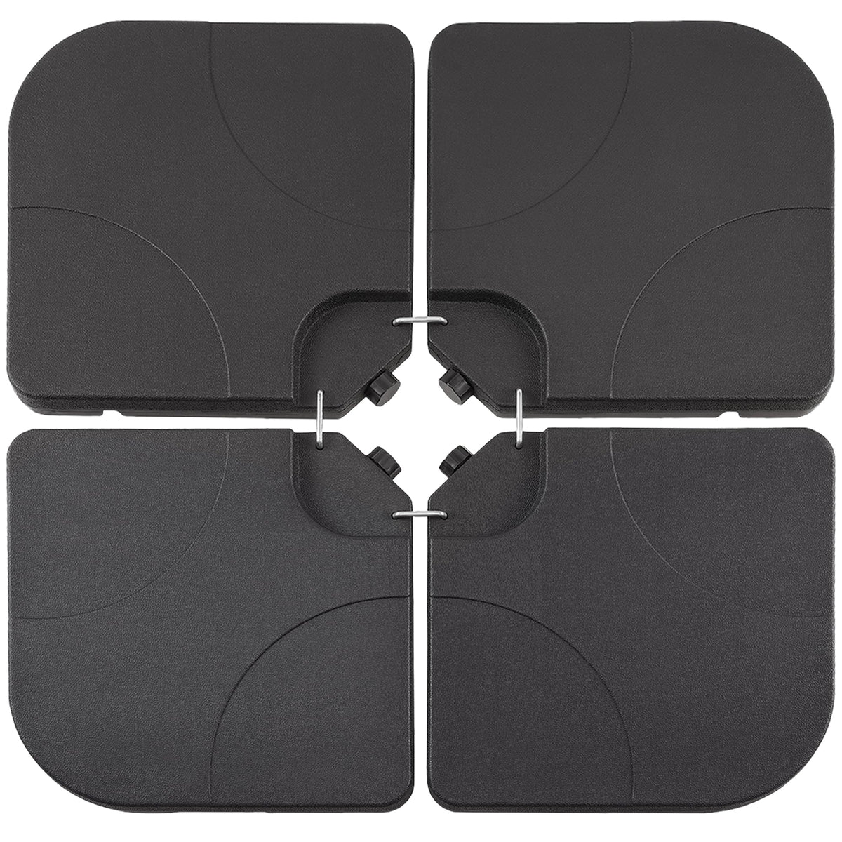 VECELO front view of assembled four-piece umbrella base showing stability and large footprint