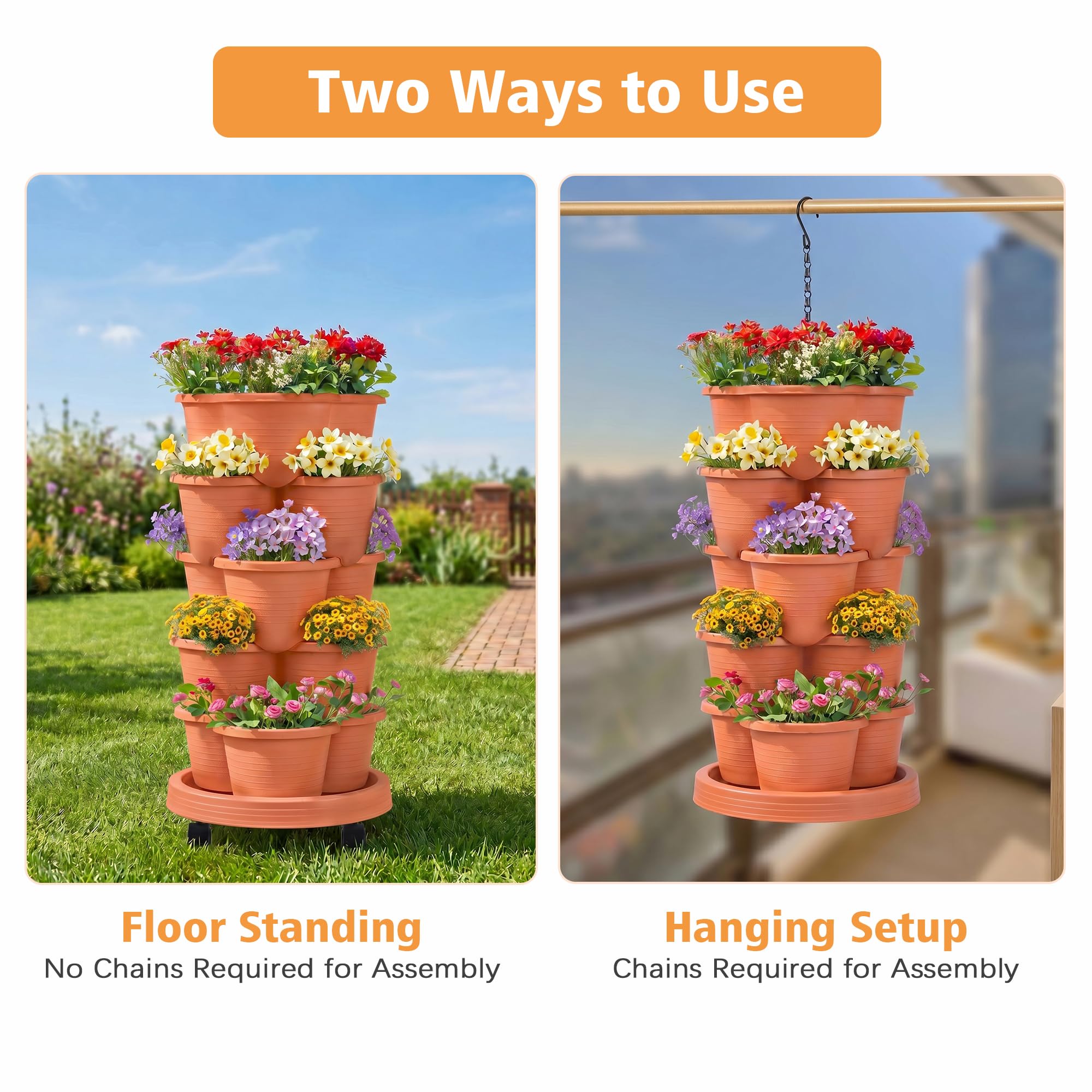 VECELO hanging option on balcony demonstrating alternative installation for limited floorspace