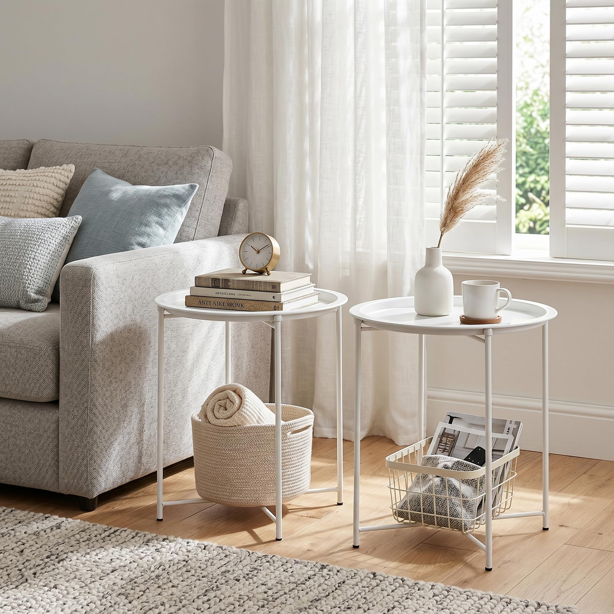 VECELO table used next to sofa for convenient reachability