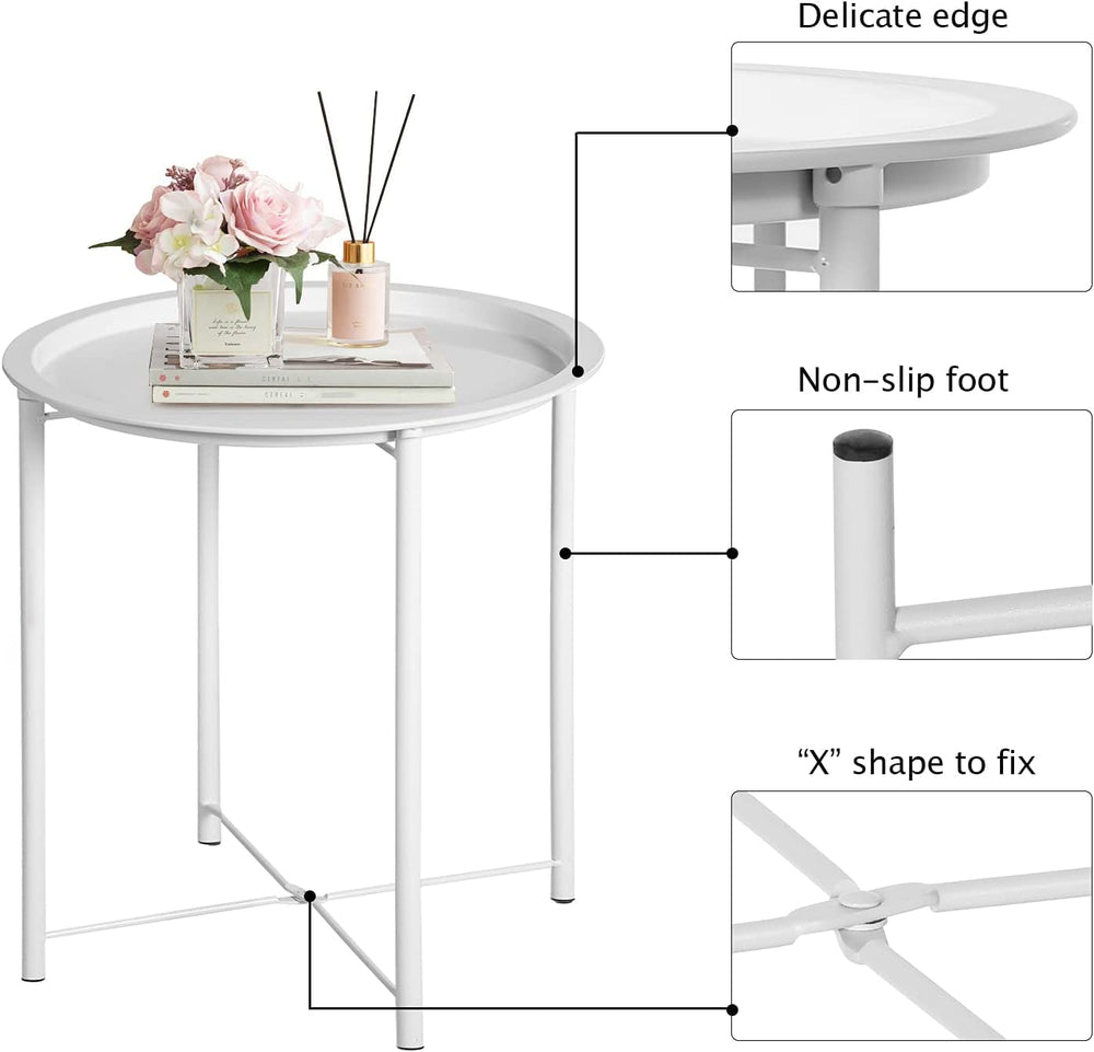 VECELO table in living room beside sofa offering a convenient snack surface