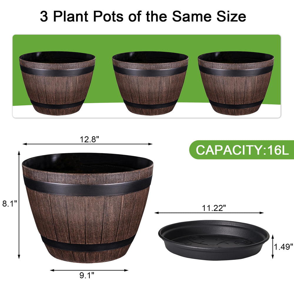 VECELO three-pack packaging showing included pots and matching saucers
