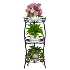 VECELO plant stand front view showing three-tier display and space-saving benefit