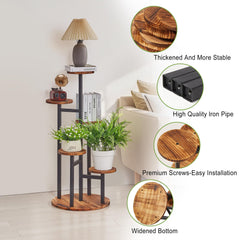 VECELO plant stand in living room showing how it organizes multiple plants