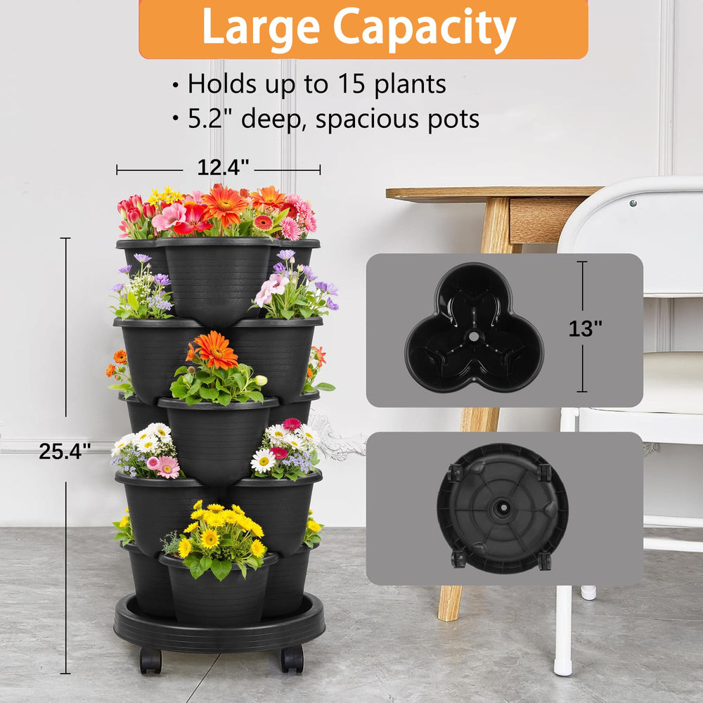 VECELO planted tower with strawberries and herbs showing high yield benefit