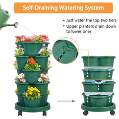VECELO caster wheels under planter for easy mobility and repositioning
