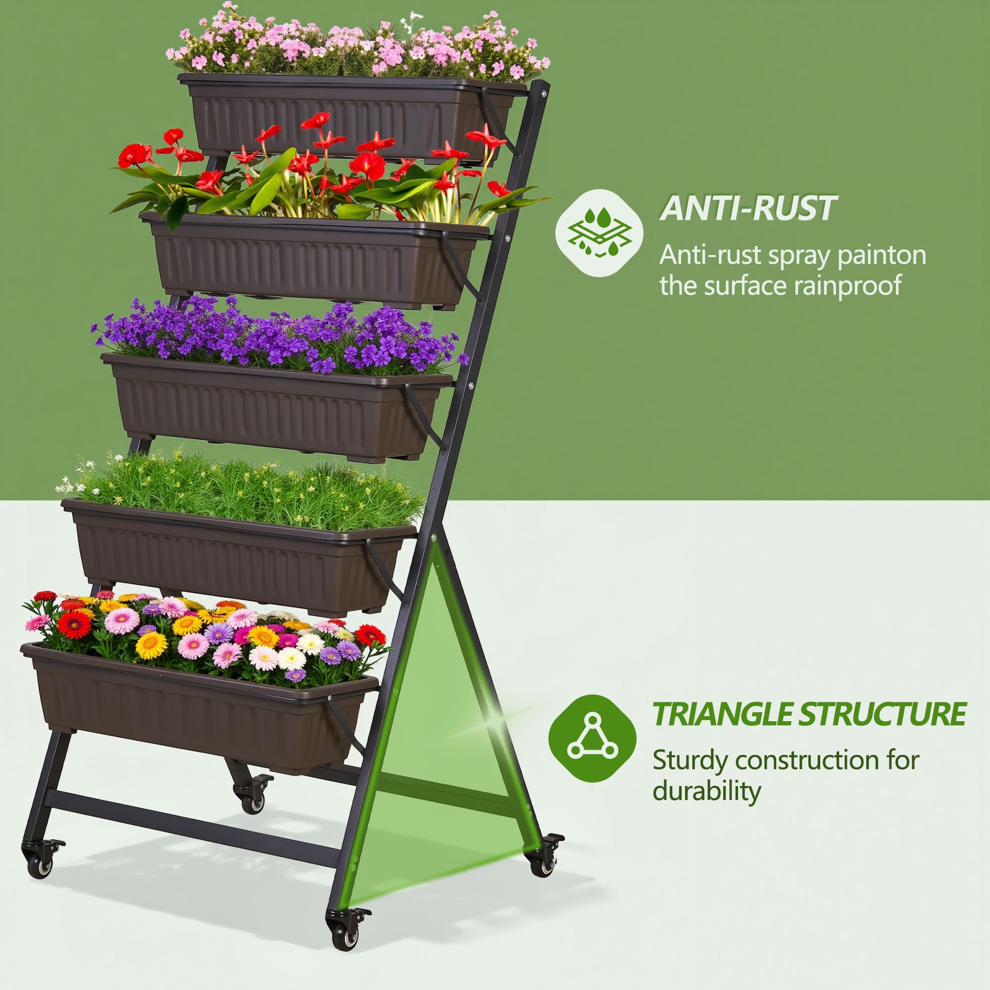 VECELO removable box being lifted for easy repotting benefit