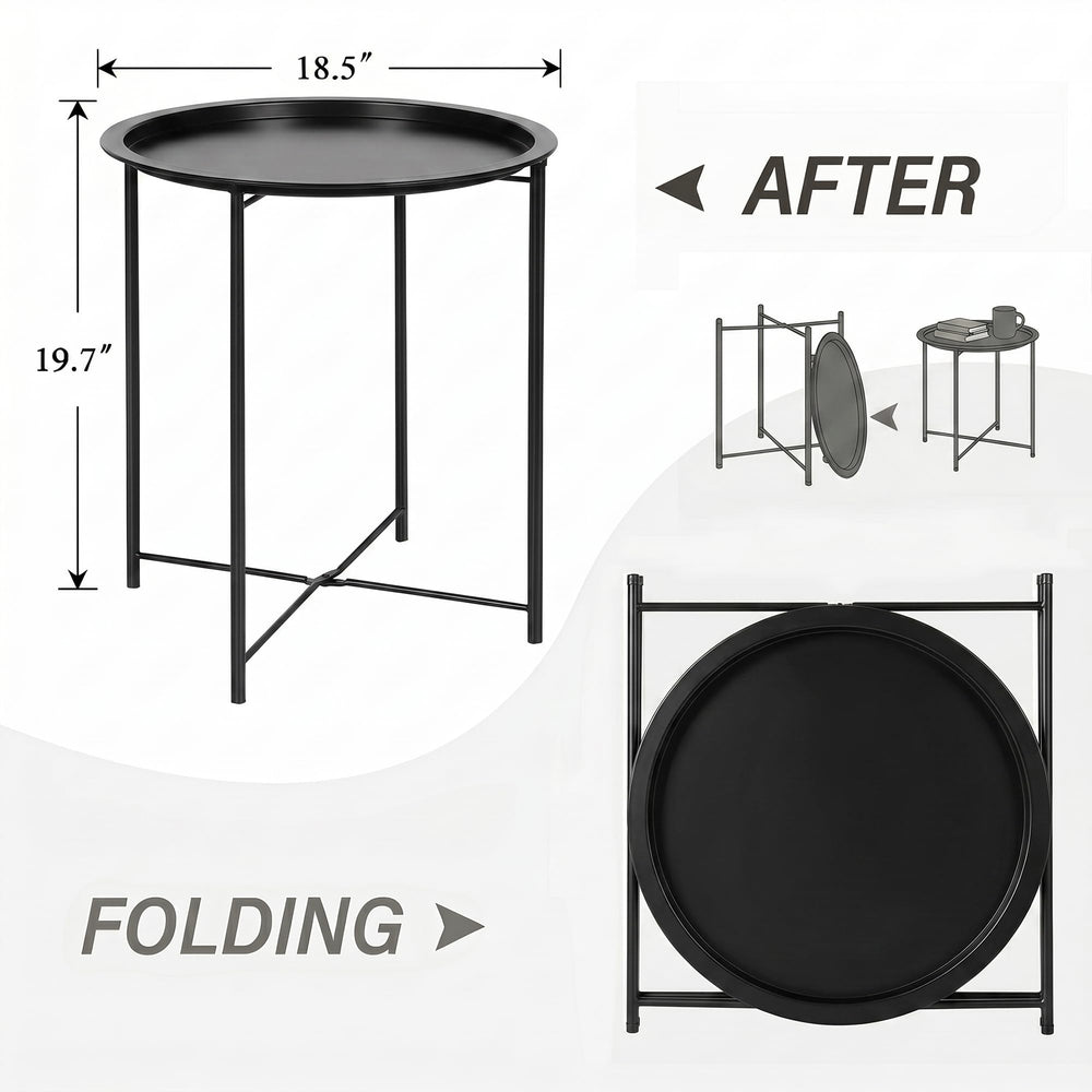 VECELO side table next to chair showing size and scale for small spaces