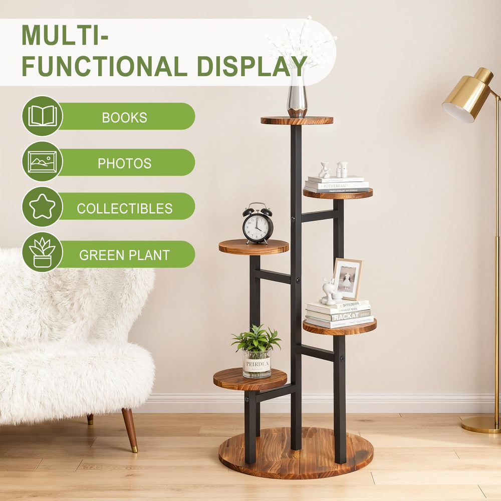 VECELO shelf with pot for size comparison showing footprint and capacity
