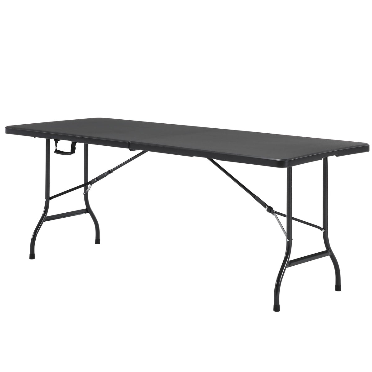 VECELO table front view expanded showing stability and large eating surface benefit
