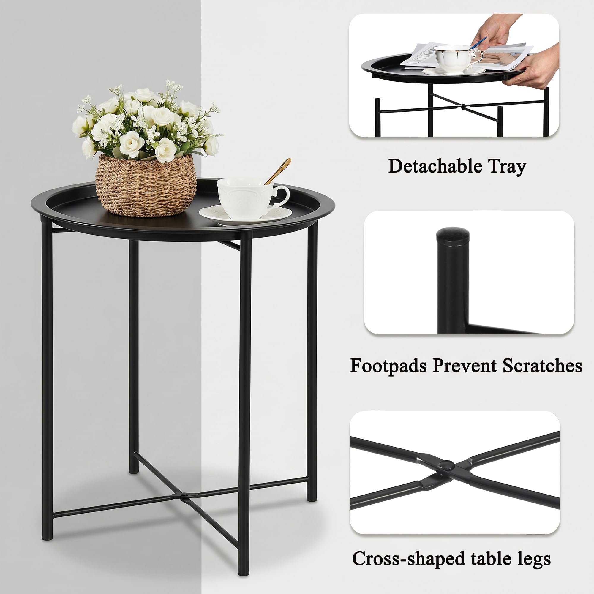 VECELO table on balcony illustrating outdoor suitability and style