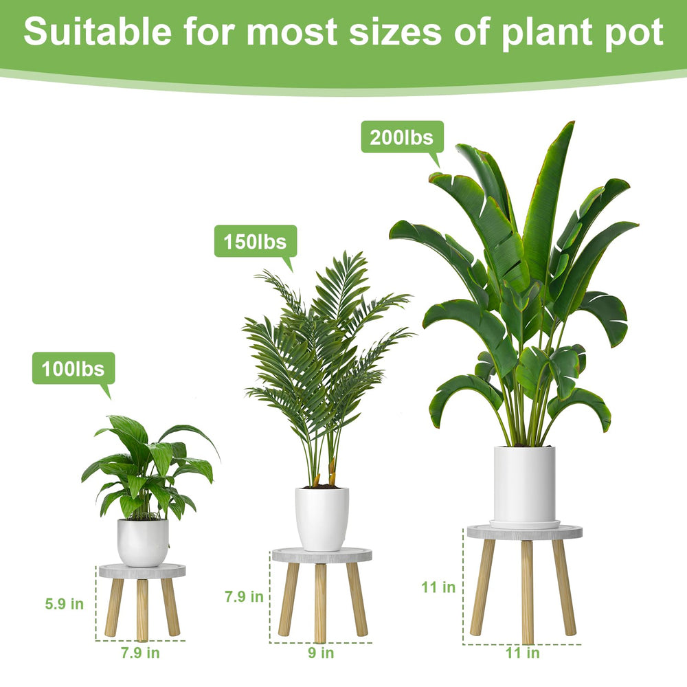 Vecxoty three-stands height comparison showing sizing for various pots