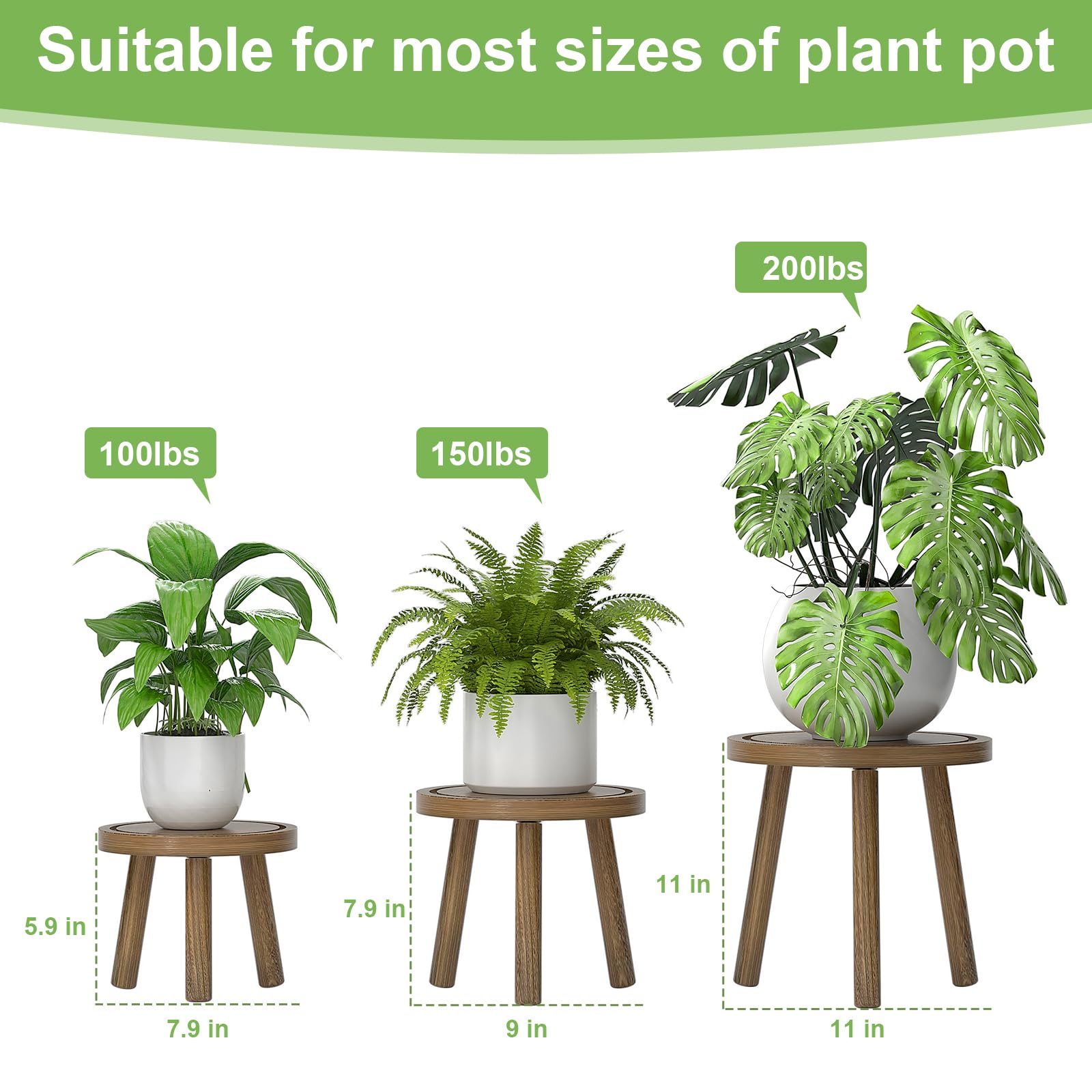 Vecxoty three stands with small to large pots showing height comparison and layering benefit