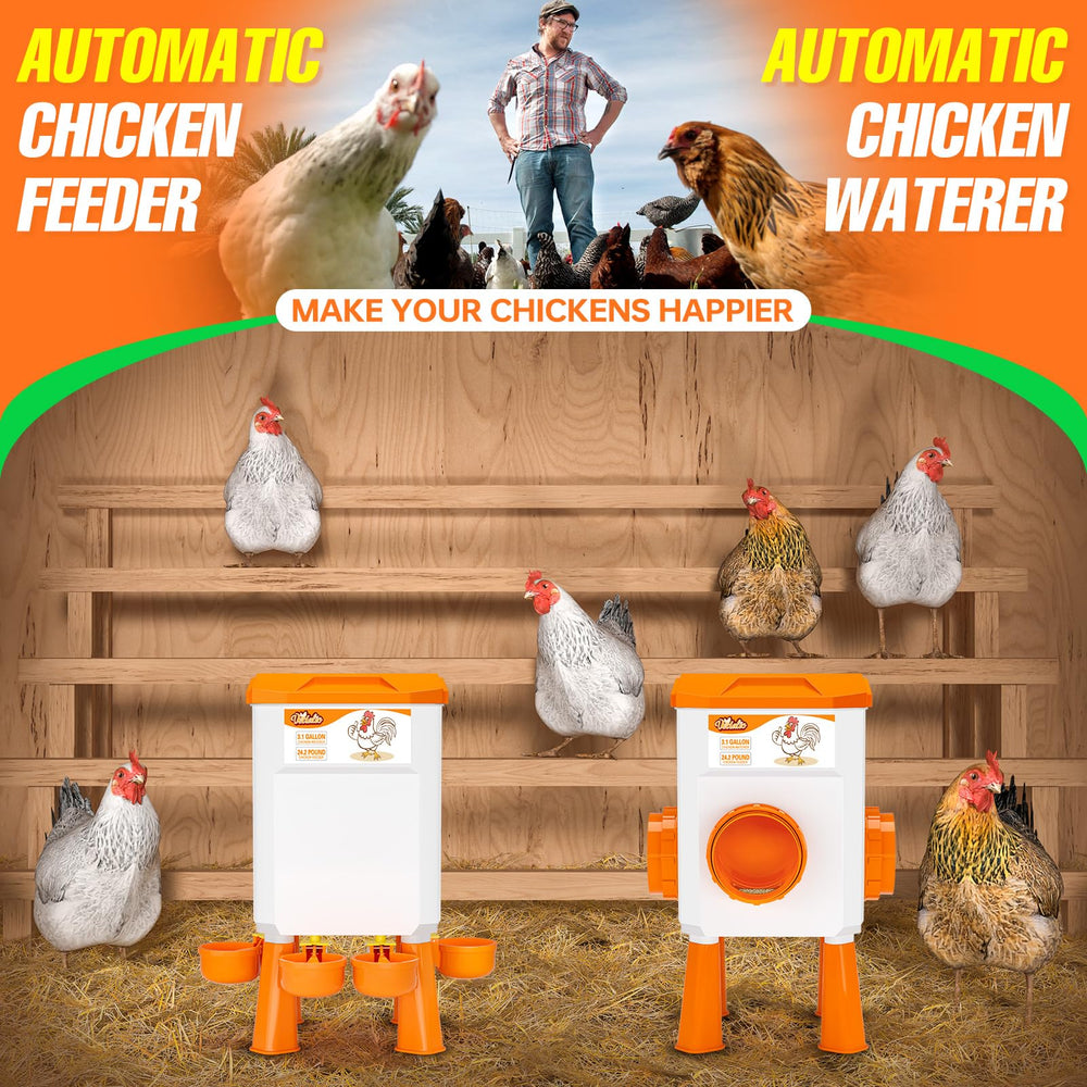 VEDALIO lifestyle image of set in a coop showing easy access and reduced maintenance