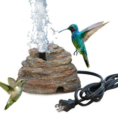 Veflauresi rock fountain front view showing natural look and easy placement