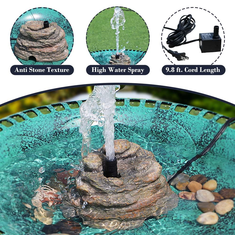 Veflauresi pump and 9.8 ft cord visible for flexible outdoor positioning