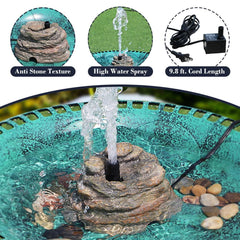 Veflauresi pump and 9.8 ft cord visible for flexible outdoor positioning