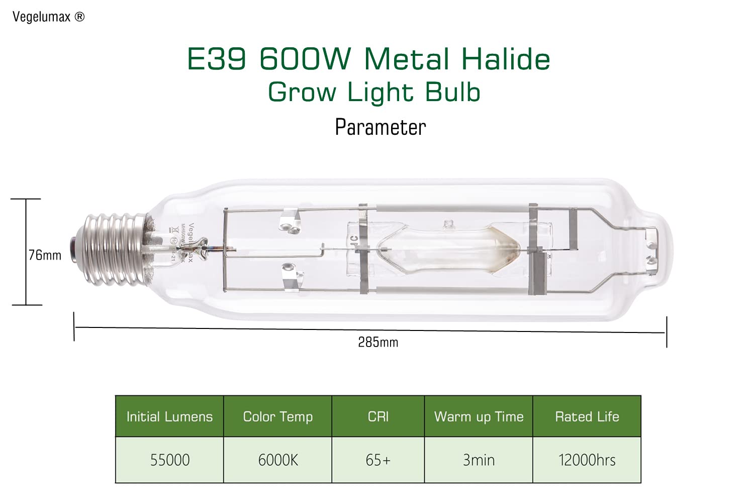 Vegelumax E39 base clearly visible for easy socket compatibility benefit