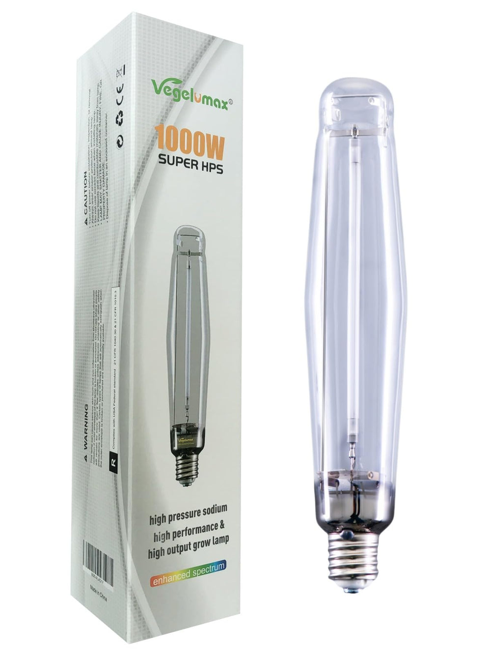 Vegelumax front view bulb showing full lamp and reflective glass for powerful illumination