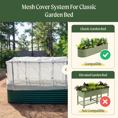 Vego garden close-up of UV-resistant mesh texture protecting plants from pests
