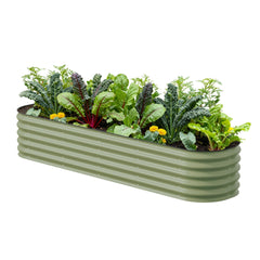 Vego Garden front view of olive raised bed kit showing full product