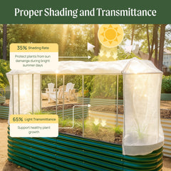 Vego garden installed on a raised bed showing pest control and shade benefit
