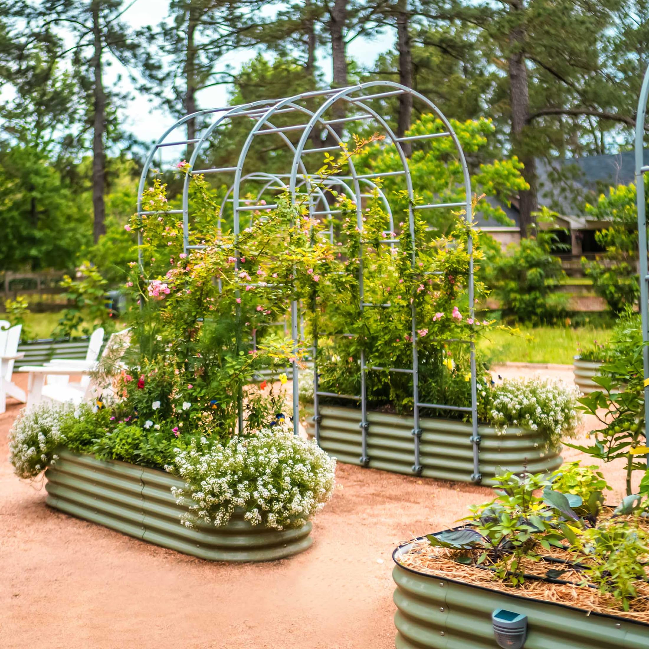 Vego Garden installed on patio to show compact urban gardening advantage
