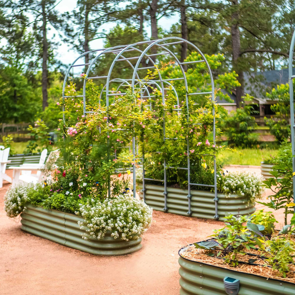 Vego Garden installed on patio to show compact urban gardening advantage