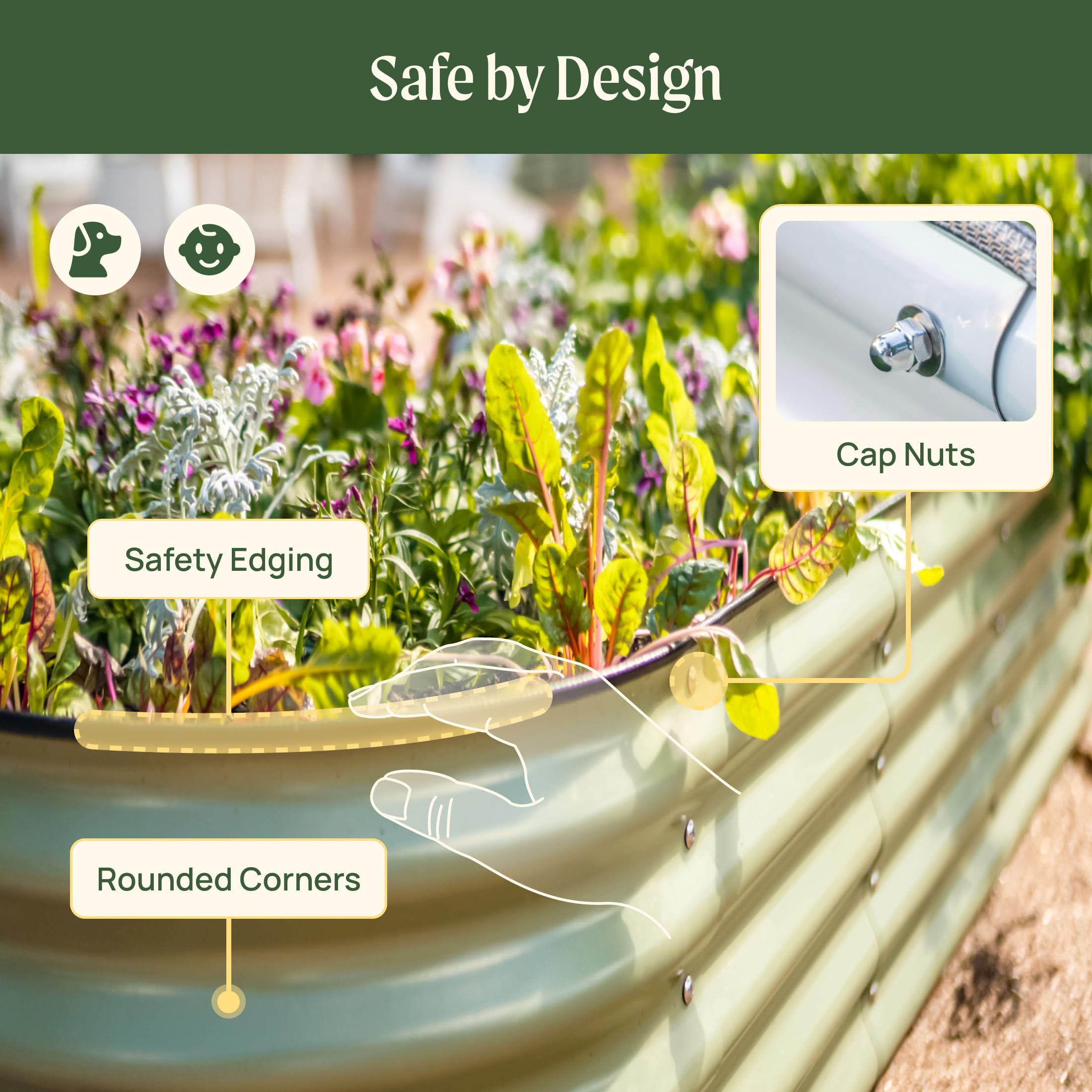 Vego Garden layout options showing nine modular configuration possibilities