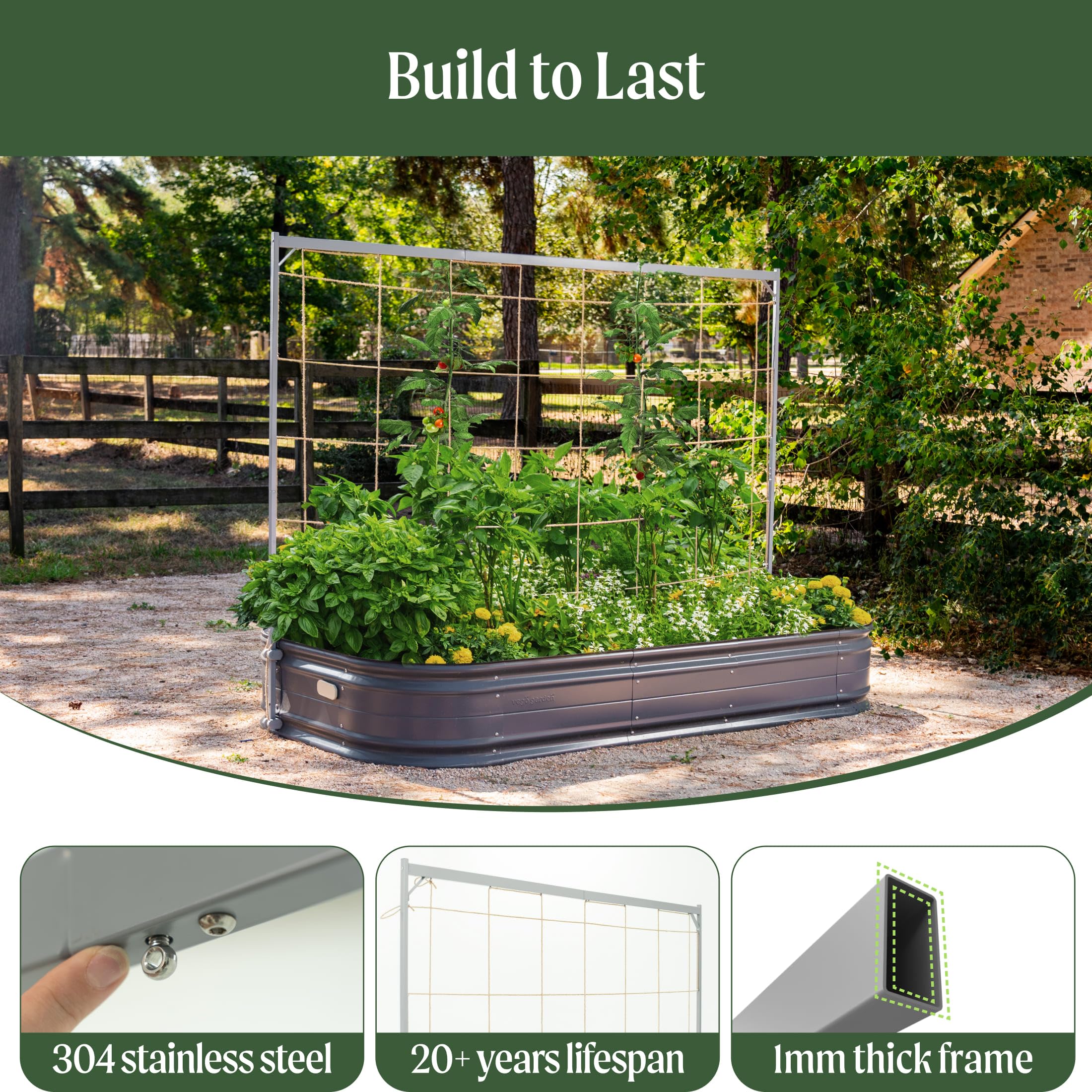 Vego Garden size comparison with ruler on bed edge to confirm 6.5ft fit