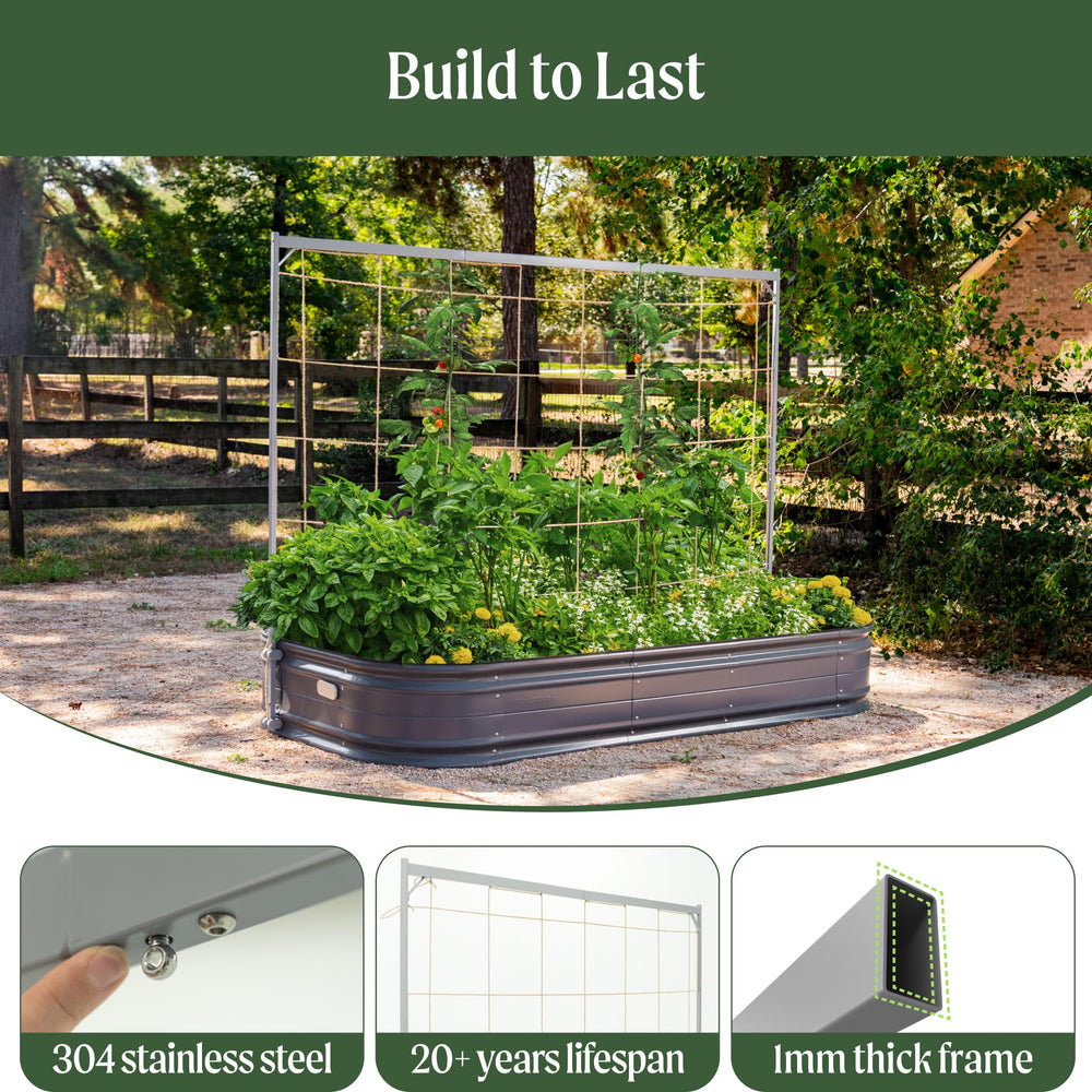 Vego Garden size comparison with ruler on bed edge to confirm 6.5ft fit