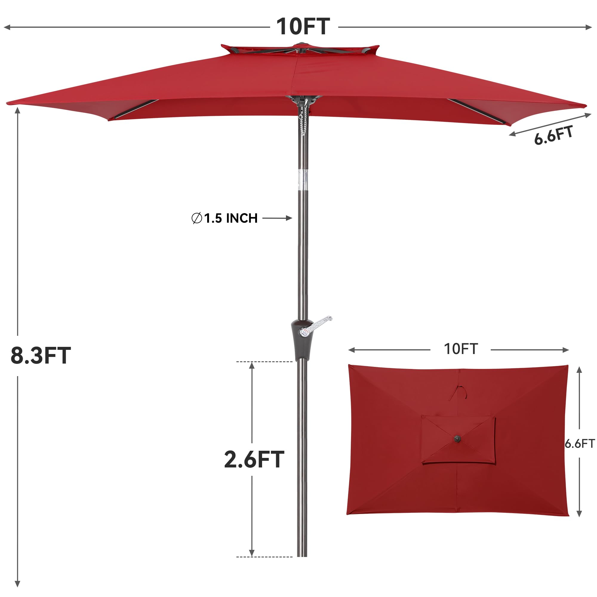 VEGOND folded umbrella with detached ribs for compact storage