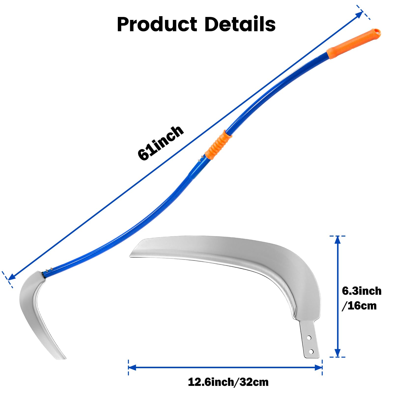 VEKSICY close-up of 12.6-inch blade edge demonstrating sharpness and clean cuts