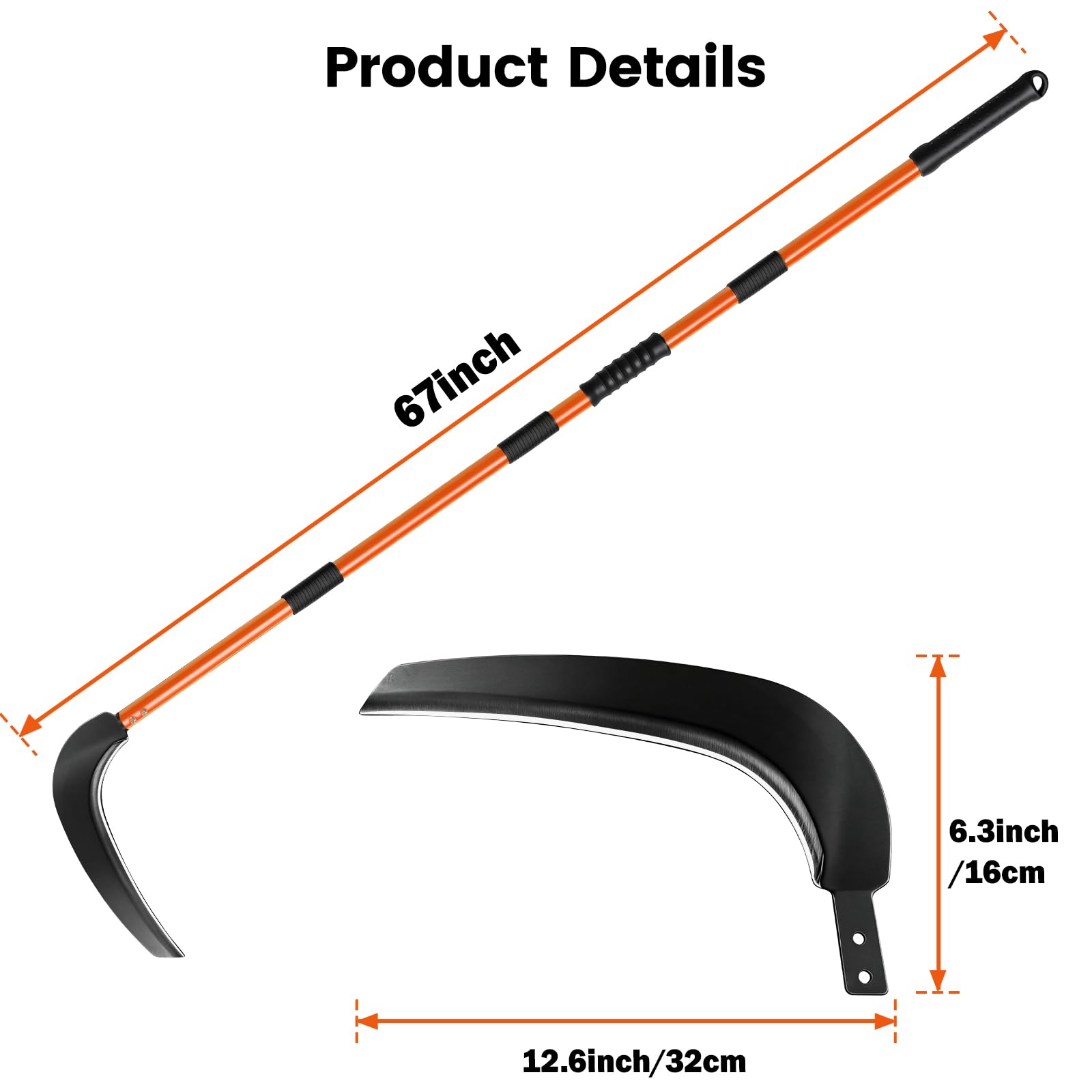 VEKSICY blade close-up showing martensitic stainless steel edge for long-lasting sharpness