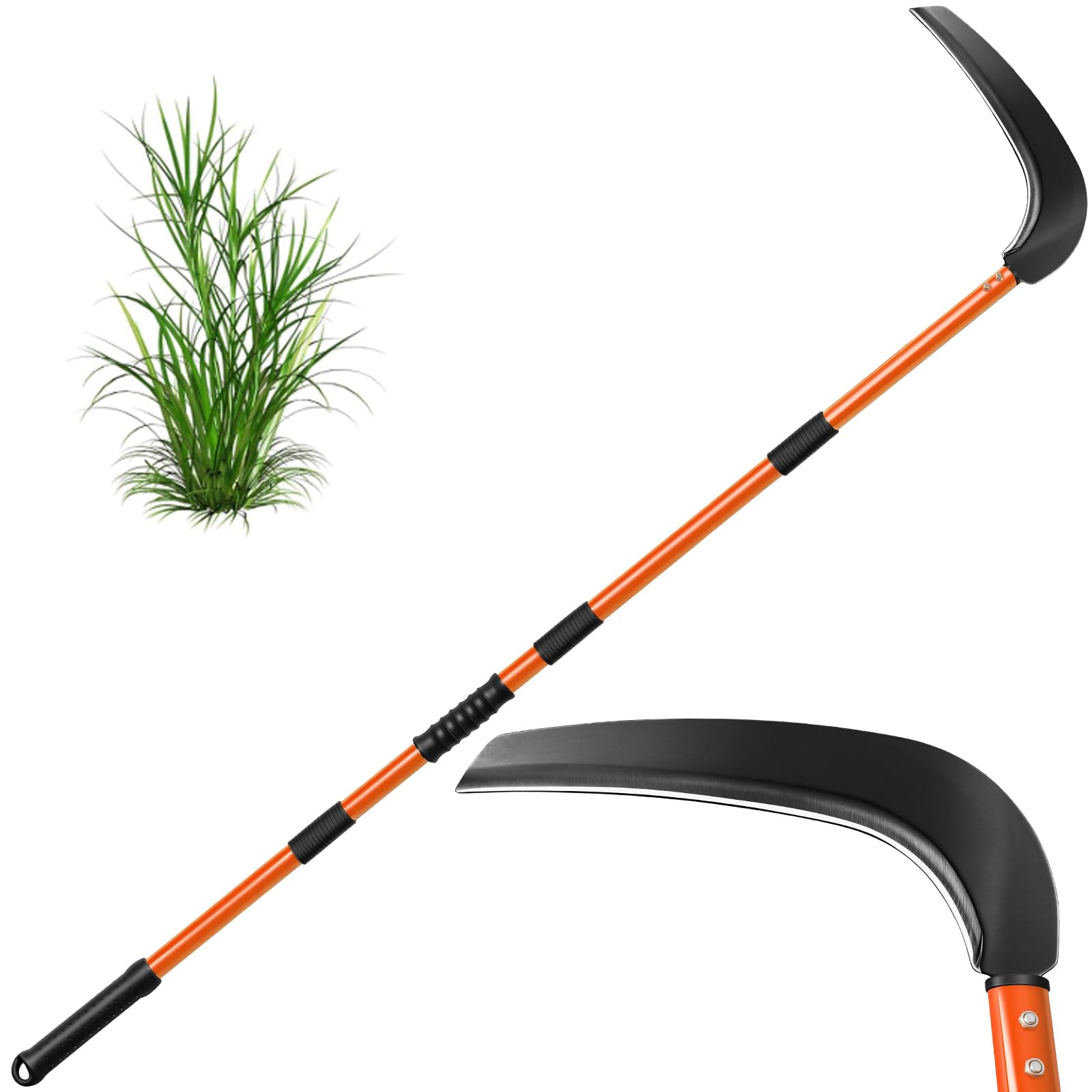 VEKSICY front view showing full scythe and packaging, professional look and durable build