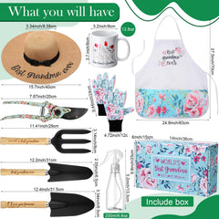 Velmitten apron and floral gloves flat lay protecting clothes and hands