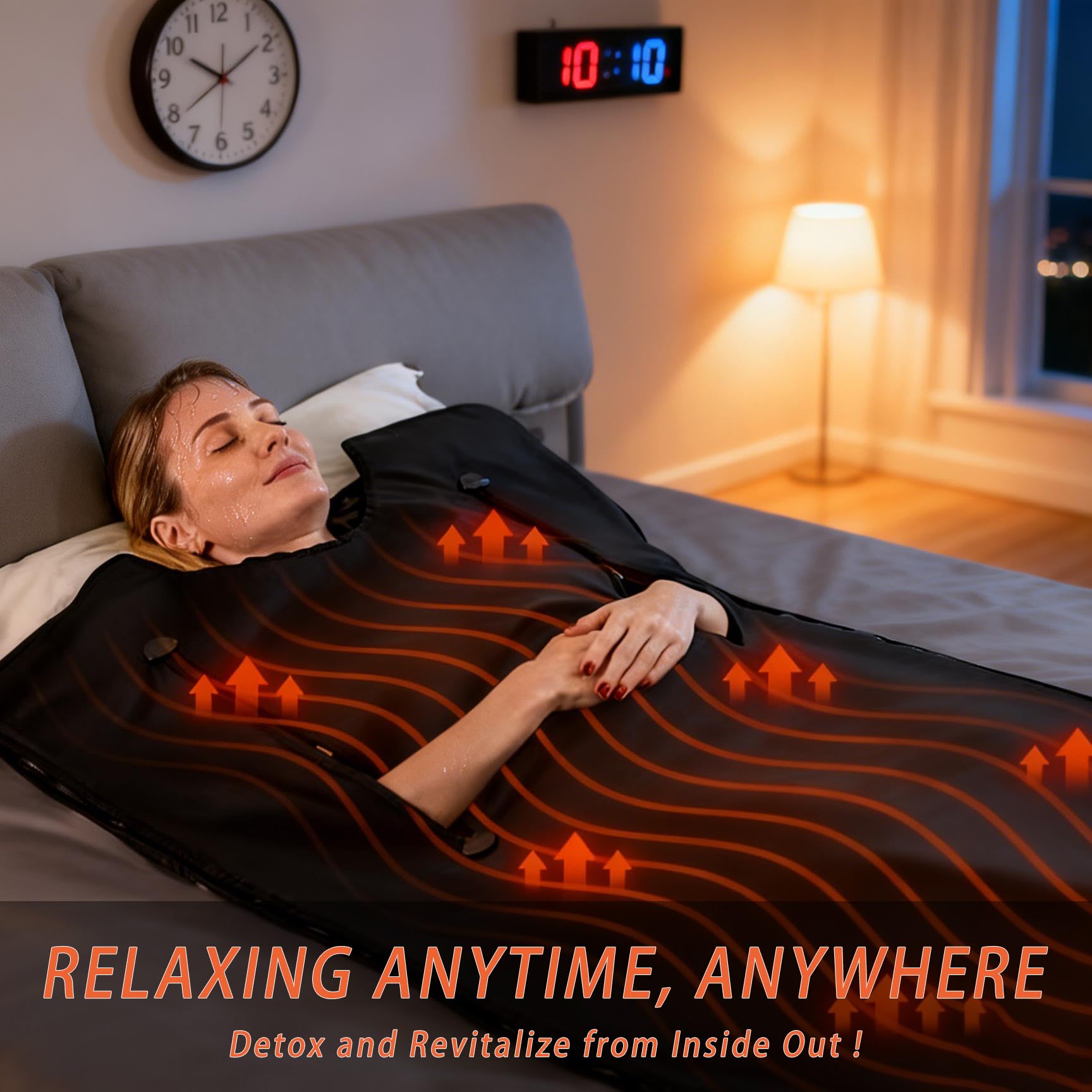 Person using Veloqore blanket at home demonstrating relaxation and recovery comfort