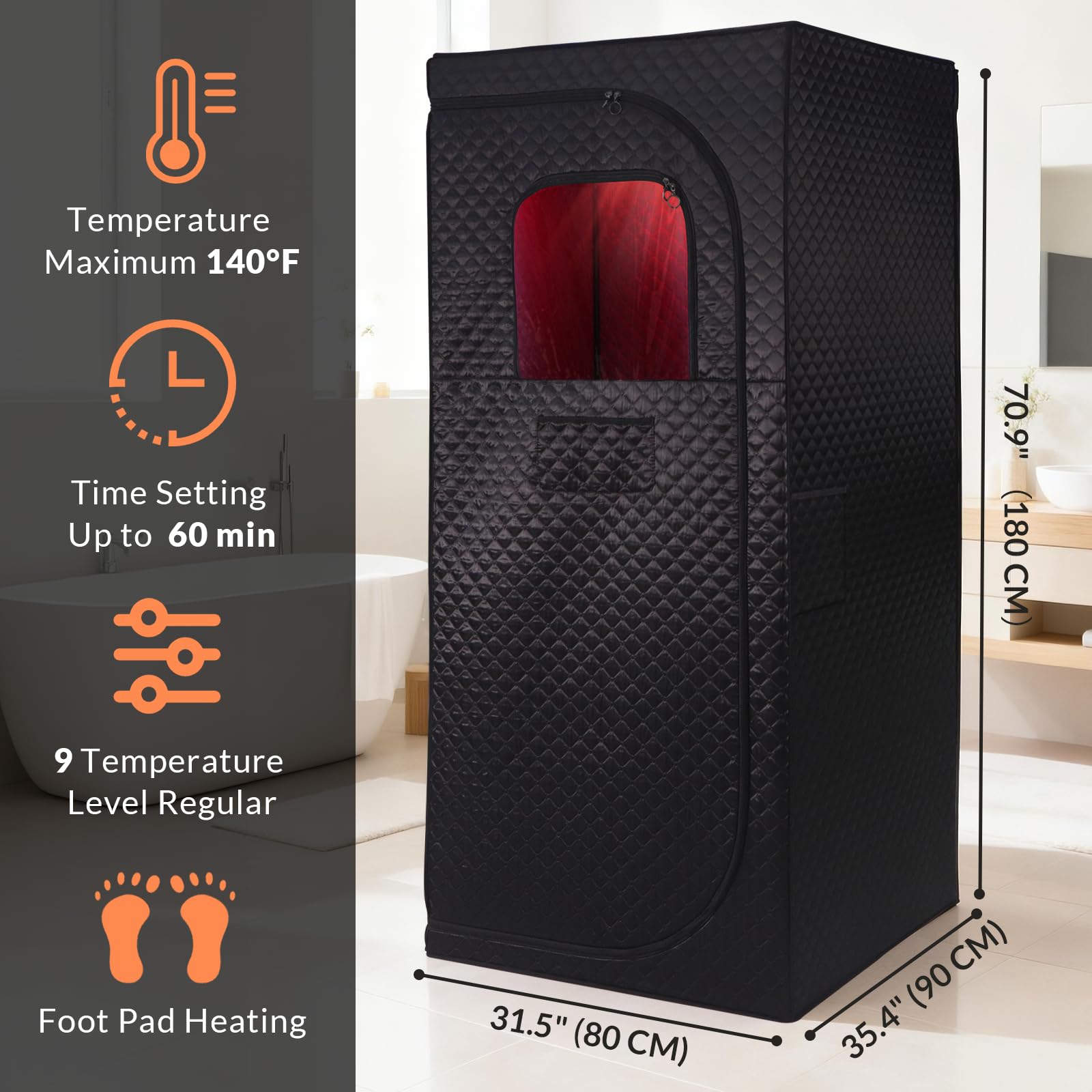 Veloqore sauna folded for storage demonstrating portability and compact convenience