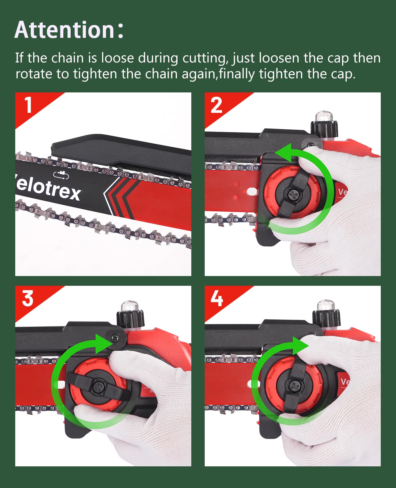 Velotrex metal chain tensioner detail preventing chain drops for reliability
