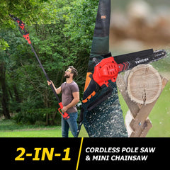 Velotrex handheld mini chainsaw compact look and easy maneuverability benefit