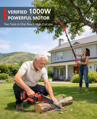 Velotrex extended pole at angle demonstrating reach and safety advantage